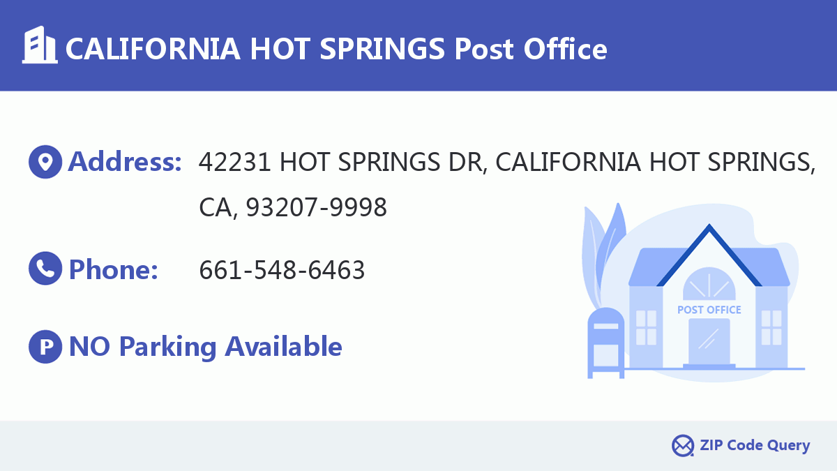 Post Office:CALIFORNIA HOT SPRINGS