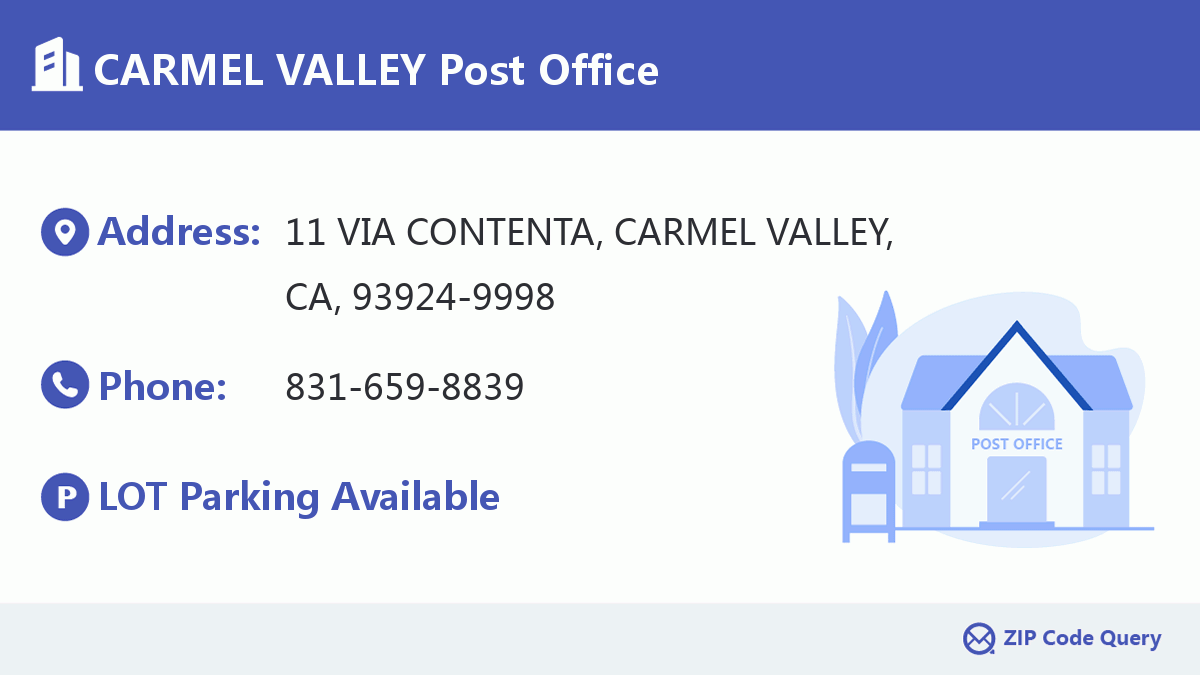 Post Office:CARMEL VALLEY