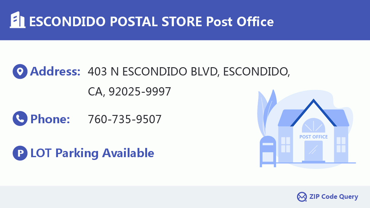 Post Office:ESCONDIDO POSTAL STORE