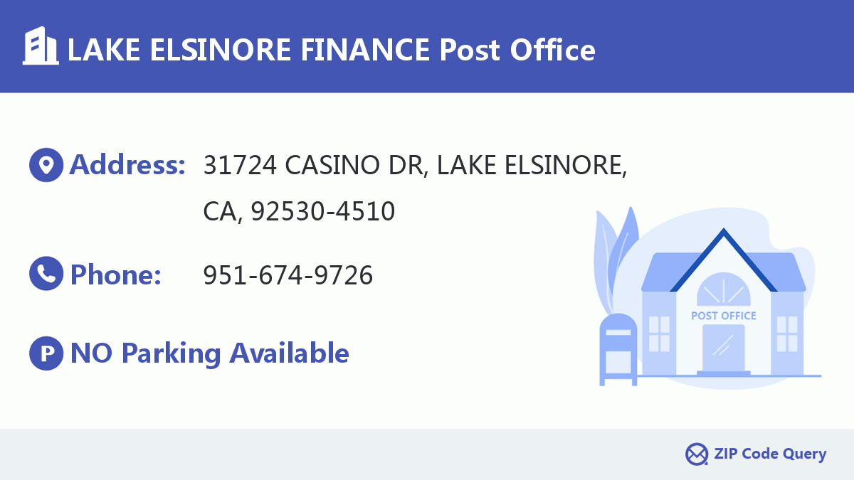 Post Office:LAKE ELSINORE FINANCE