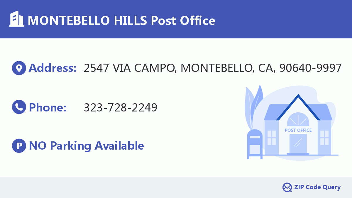 Post Office:MONTEBELLO HILLS