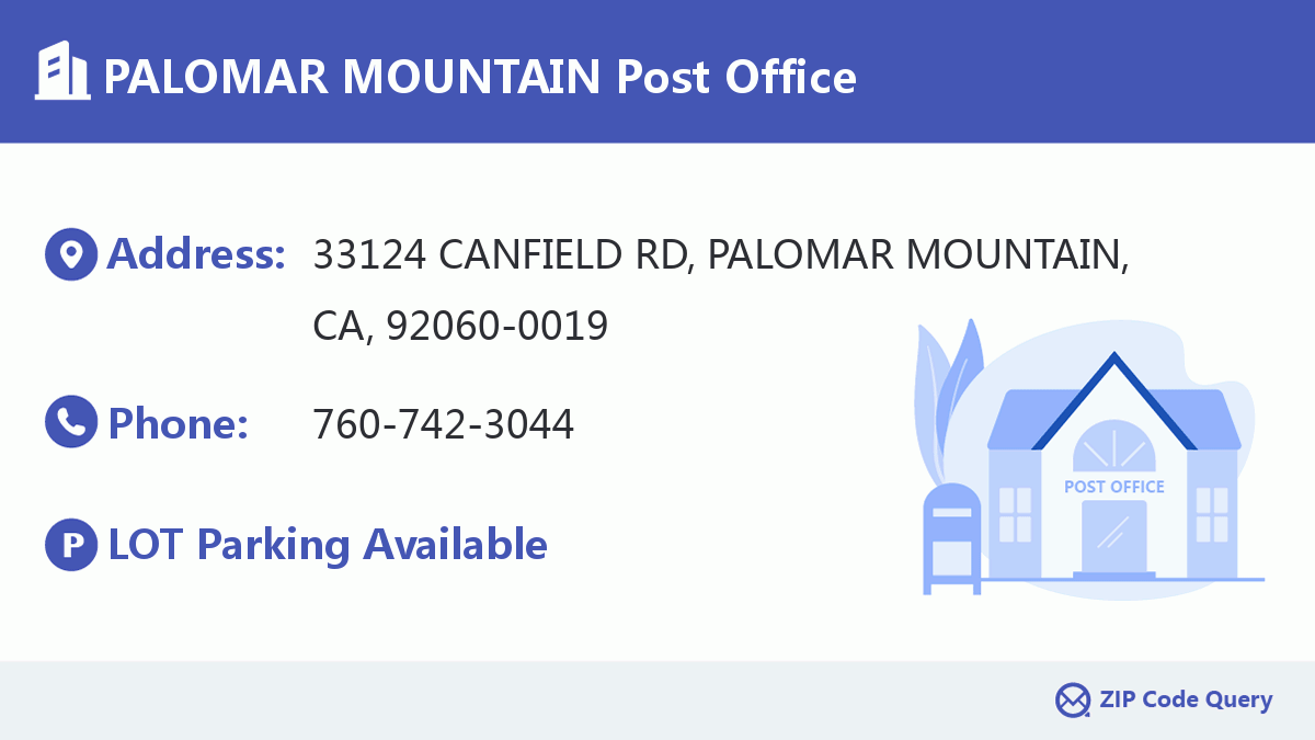 Post Office:PALOMAR MOUNTAIN