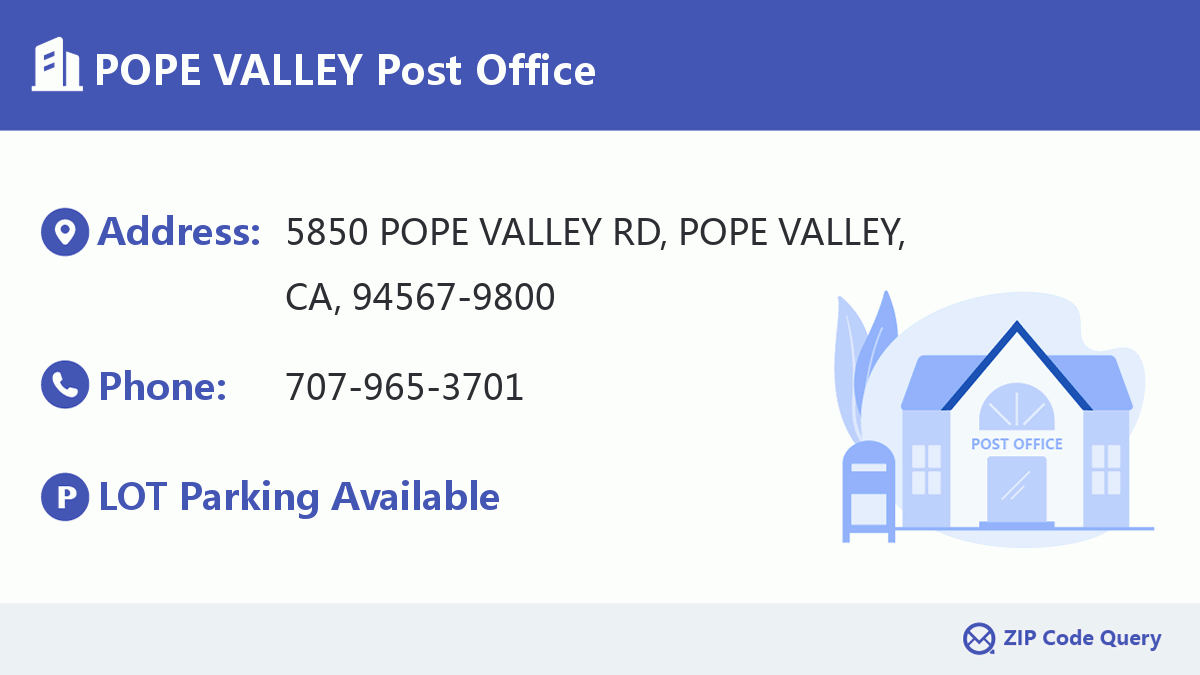 Post Office:POPE VALLEY