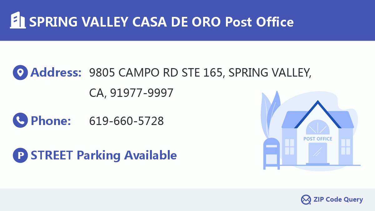 Post Office:SPRING VALLEY CASA DE ORO