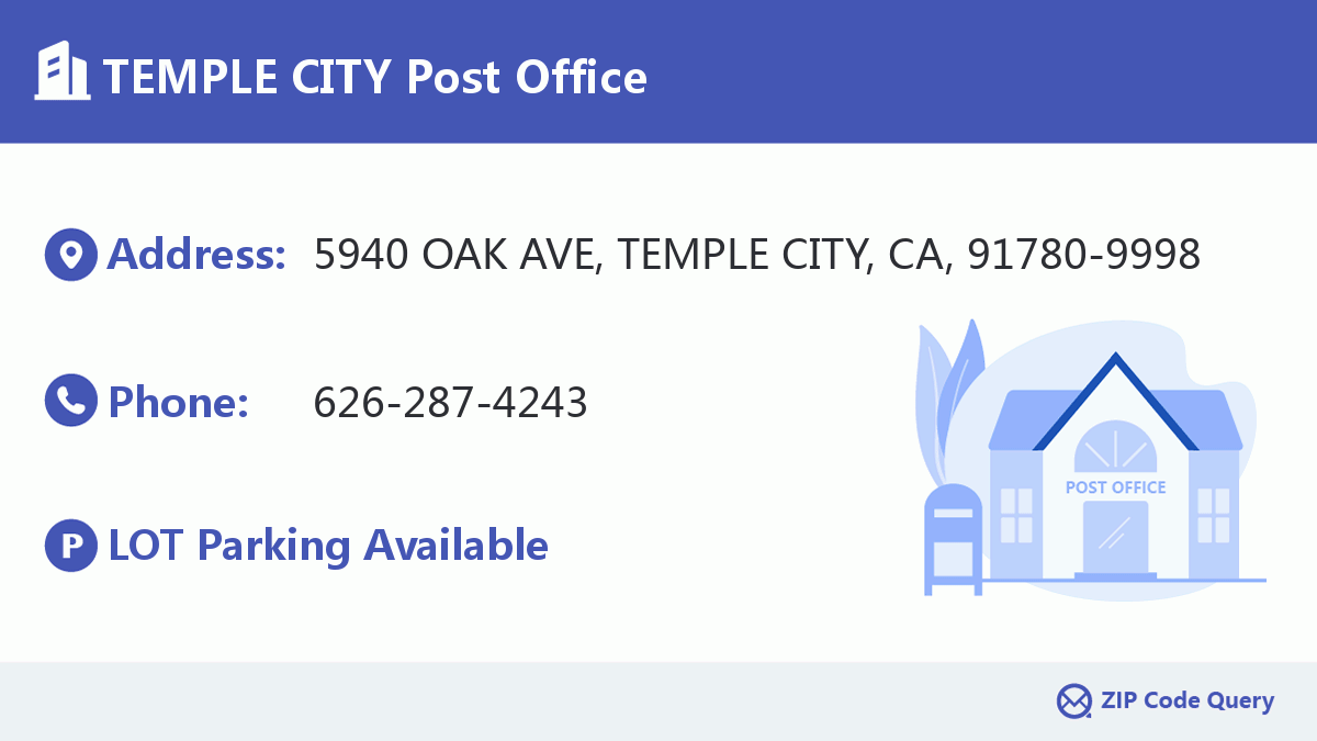 Post Office:TEMPLE CITY