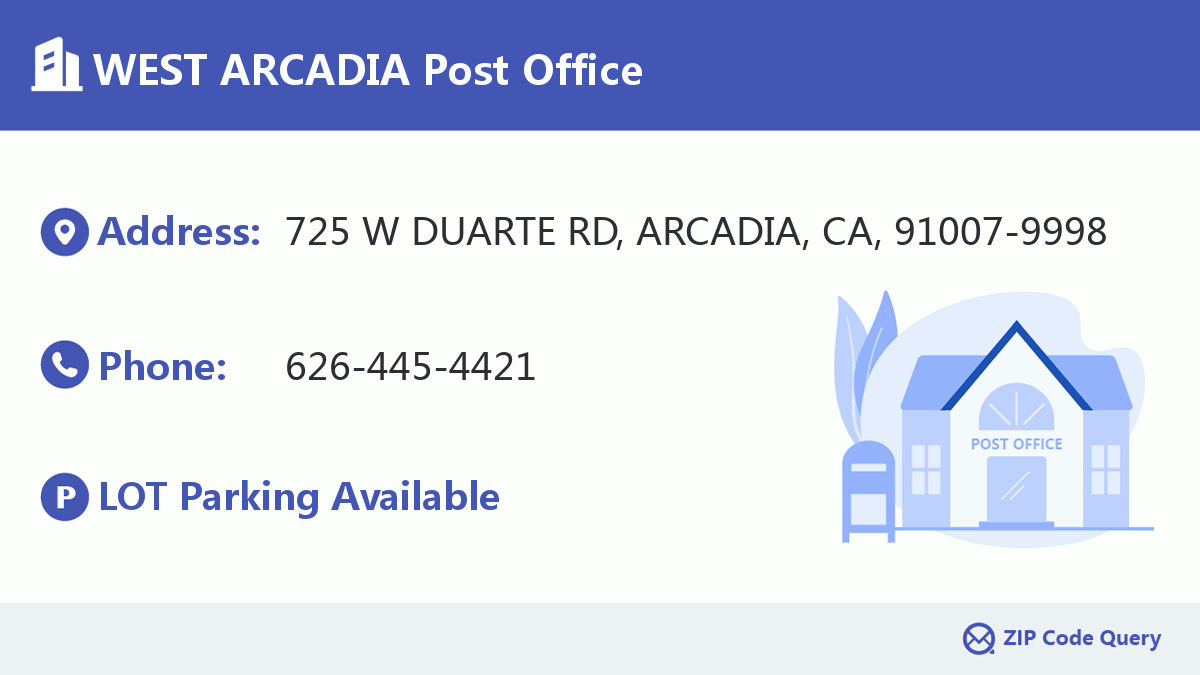 Post Office:WEST ARCADIA